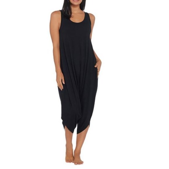 AnyBody Pants - AnyBody Cozy Knit Romper Black 6109